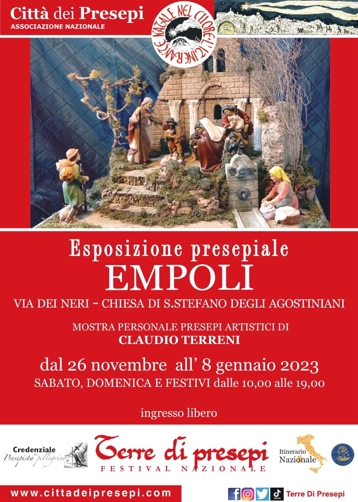 A Empoli &#8220;Natale nel cuore&#8221;, l&#8217;esposizione itinerante del presepista Claudio Terreni