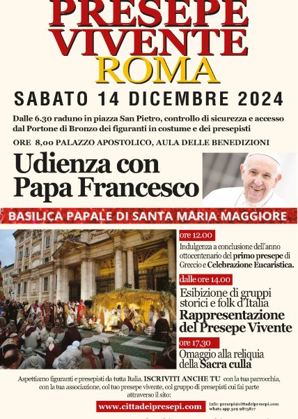 Presepe vivente Roma e udienza papa Francesco